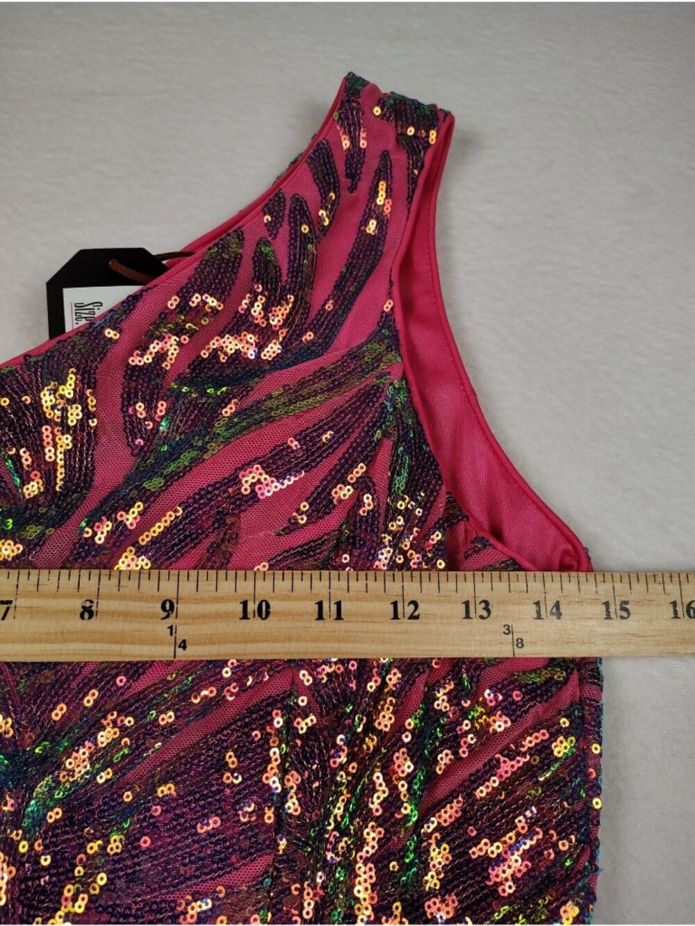 NEW Giffniseti Sequin Prom/Formal Dress Womens Small Pink Holographic Mermaid - Picture 15 of 17